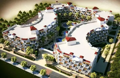 an aerial view of a resort complex at Studio Apartment in Hurghada