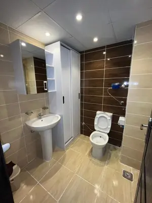 a bathroom with a toilet and a sink at Benashti Hurghada apartment in Hurghada