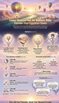 a flyer for a hot air balloon ride at Royal Nile Villas - Nile View Apartment 2 in Luxor