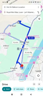 a map of the new air jerusalem location at Royal Nile Villa - Luxury Nile View Apartment 1 in Luxor