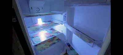 an open refrigerator with food inside of it at Makramia A107 studio in Hurghada