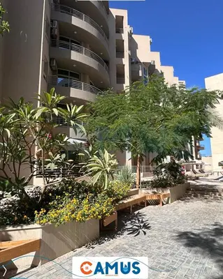 a building with benches and trees in front of it at CAMUS 343, Princess Resort in Hurghada