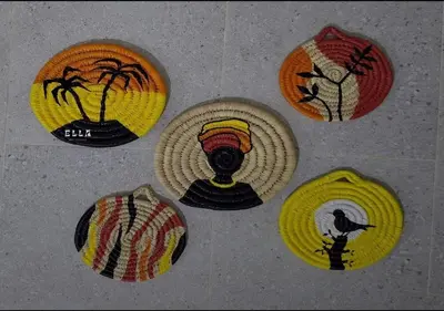 a group of plates with different designs on them at Alara Hostel 