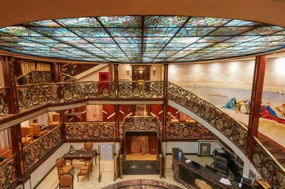 an overhead view of a building with a stained glass ceiling at Nile Cruise City and Sea Adonis - Every Thursday from Luxor for 04 or 07 Nights - Every Monday from Aswan for 03 Nights in Luxor