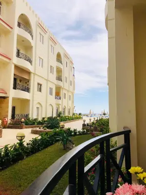 a view from the balcony of a building at Apartment Sahl Hasheesh 1+1 in Hurghada
