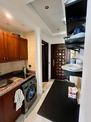 a kitchen with a sink and a washing machine at luxury Beachfront Studio- Foreign Nationals Only in Hurghada