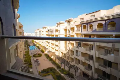 a view from the balcony of a building at كمباوند فلورنزا خمسين in Hurghada