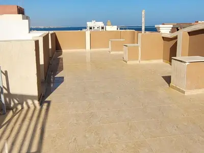 a tile floor on the roof of a building at Ahmed House 1 in Safaga