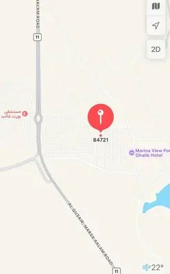 a map showing the location of a parking lot at FeWo Port Ghalib in Port Ghalib