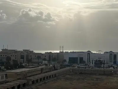 a view of a city with buildings in the background at Sallam Lux Property in Hurghada