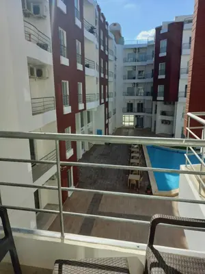 a view from the balcony of an apartment building at Fabulous studio 8 mins drive to El Gouna gates in Hurghada