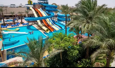 an image of a water park at a resort at Chalet in mirage resort bay resort & aqua park in Hurghada