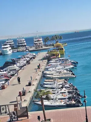 a bunch of boats are docked in the water at comfort marine 2 in Hurghada