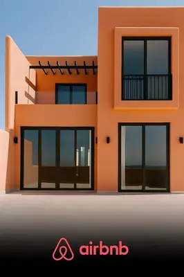 a rendering of a house with windows at lagoon villa in Hurghada