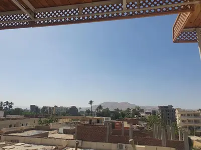 a view of the city from the roof of a building at Sekhmet Appartement sur le roof in Luxor