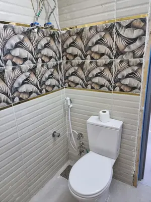 a bathroom with a toilet and a shower curtain at PANORAMIC BABA DOoL in Aswan