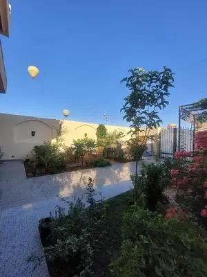 a garden with flowers and plants in front of a building at Carter Guesthouse Luxor 2 in ‘Ezbet Abu Ḥabashi