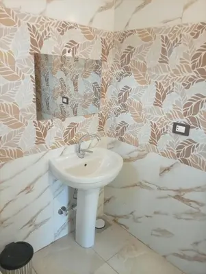a bathroom with a sink and a mirror at Hannag Island Guest house in Aswan