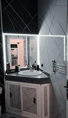 a bathroom with a sink and a mirror at Cozy studio near by the beach - Intercontinental in Hurghada