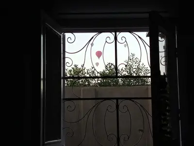 an open window with a plant in a planter at White Rose House in Luxor