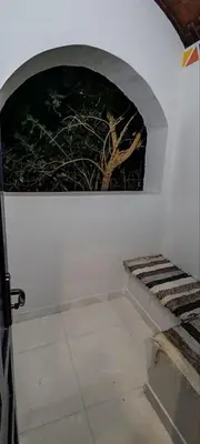 a white wall with a tree on top of it at Kemet Guest House in Aswan