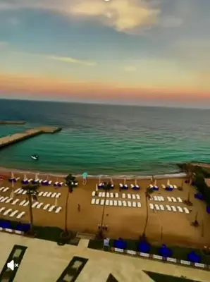 an aerial view of the beach and the ocean at Hurghadiansrealty in Hurghada