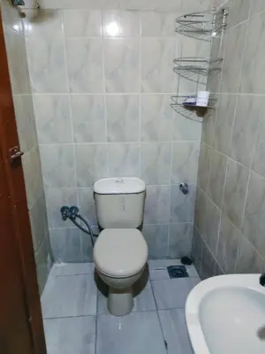 a small bathroom with a toilet and a sink at Sunset Mirage in Luxor