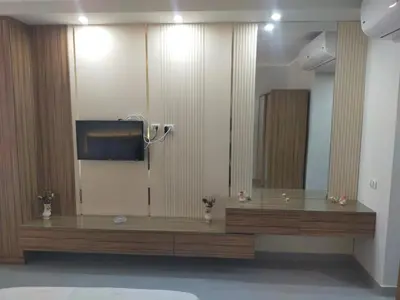 a bathroom with a sink and a large mirror at Scandic resort hurghada in Hurghada