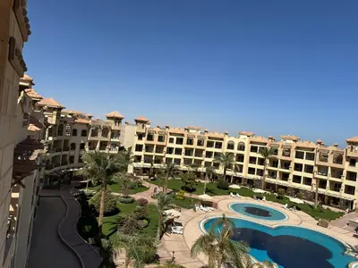 an aerial view of a resort with a swimming pool at Al Saraya Sahl Hasheesh by Peak -One-Bedroom Apartment C316 in Hurghada