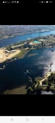 an aerial view of a large body of water at habby home in Aswan