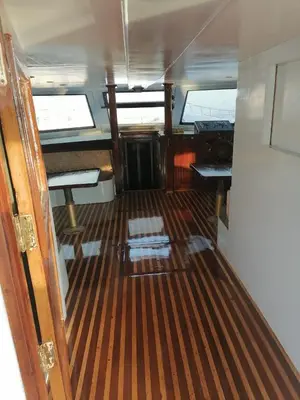 a view of the inside of a boat at Zafeer in Hurghada