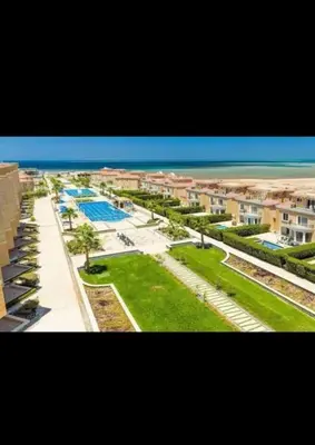 an aerial view of a resort with a swimming pool at Selena bay resort in Hurghada