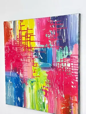 a colorful painting of a city at Boho Oasis - Studio Hurghada Red Sea in Hurghada