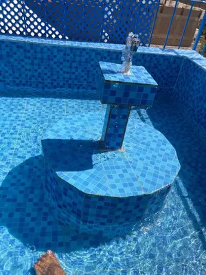 a water fountain in a pool in a swimming pool at Roses House Ladies & families only in Luxor