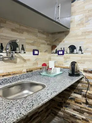 a kitchen with a sink and a counter top at River view house in Luxor