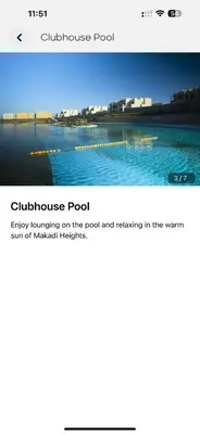 a screenshot of the clubhousepod website with a picture of the water at Luxury 3BD Makadi Heights phase 2 Orascom in Hurghada