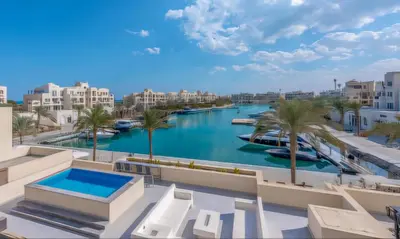 a view of a marina from the balcony of a apartment at Luxury Stays in Fanadir Marina El Gouna in Hurghada