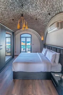 a bedroom with a large bed in a room at Sahlhasheesh villa with heated pool and Jacuzzi in Hurghada