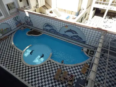 a view of a swimming pool on a cruise ship at Studio Sheraton Plaza in Hurghada