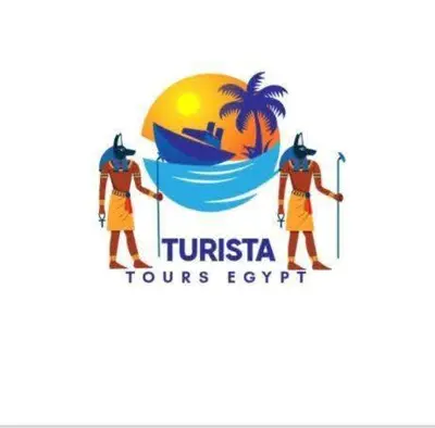 a man with a beach and a palm tree at Turista Tour in Hurghada
