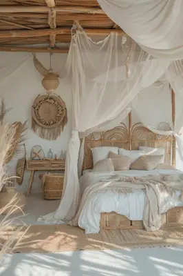 a bedroom with a canopy bed with white sheets and pillows at Amber Cruise in Luxor