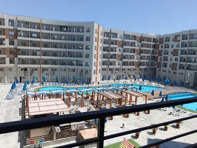 a view of the pool at a resort at استوديو في ذهبية طيبة جولدن الغردقة in Hurghada