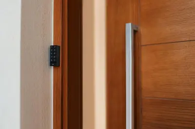 a close up of a wooden door next to a room at Shedwan Sky Loft Rooftop Escape with Pool View in Hurghada