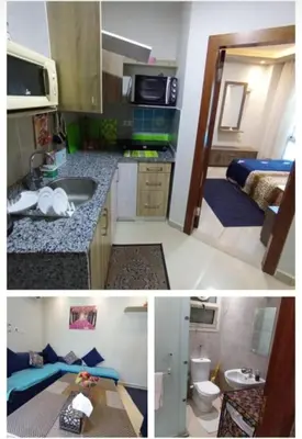 two pictures of a kitchen with a sink and a toilet at Princess Resort in Hurghada