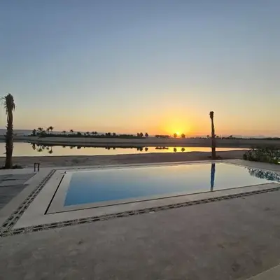 Villa at Cyan Ring with infinity pool at lagoon