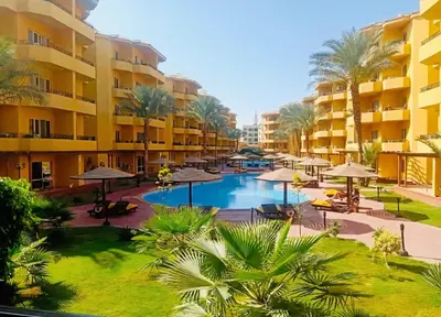 a view of the pool at the resort at Elegant 2BR Retreat in Secure Resort Community in Hurghada