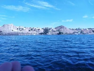 a view of a large body of water at Shamandora Nubian Guest House in Jazīrat Fīlah