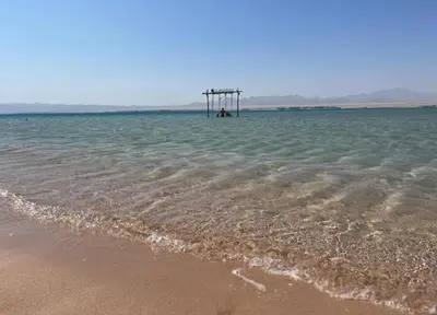 a object in the water next to a beach at Soma Bay Mesca Magnificent full sea view Apt in Hurghada