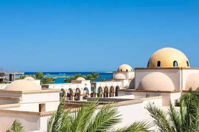 a view of the exterior of the mosque at Palm Beach Piazza Sahl Hasheesh One bedroom apartment A 401 by Peaks in Sahl Hasheesh