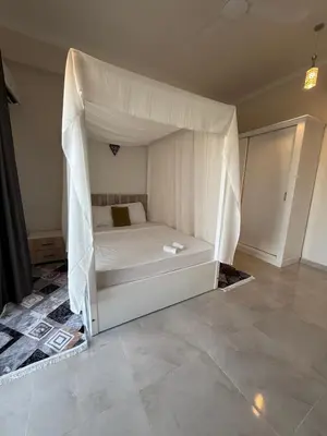 a white bed with a canopy in a room at Nefertarie Villa in Luxor